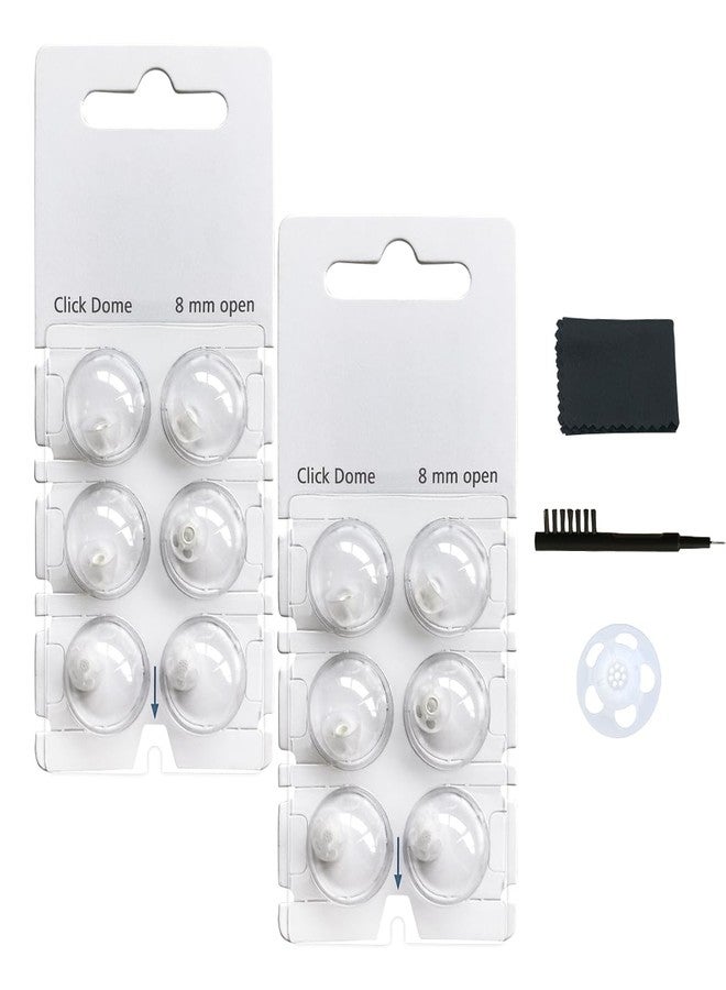 AIERTING Click Dome 8mm Open for Connexx,Siemens,Signia and Rexton RIC Hearing Aids with Cleaning Brush Tools (8MM) - Image 1